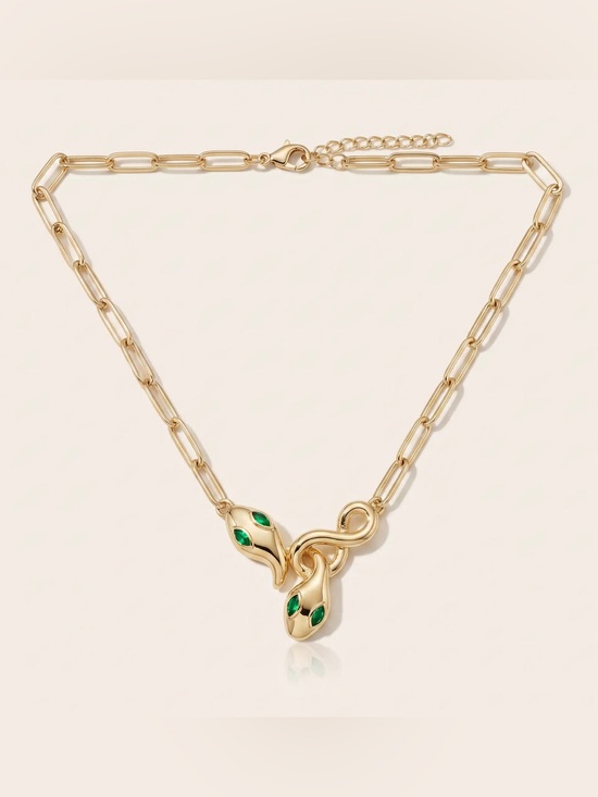 no brand Jewelry - Green Snake Necklace